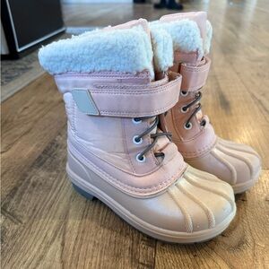 Pink and Cream Winter Boots